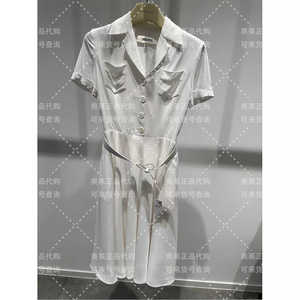 代购宝莱阿卡苏BORAAKSU夏季白色西装收腰连衣裙B1CCW63700