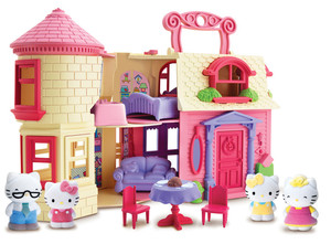 凯蒂猫植绒系列快乐的家房子小屋女孩过家家公主城堡儿童玩具礼物