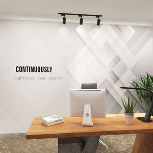 办公室前台背景墙纸现代简约大气3D立体科技几何网络主播墙布壁纸