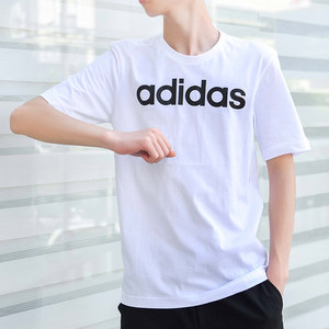 阿迪达斯短袖男装2021夏新款圆领透气半袖体恤运动休闲T恤DQ3056