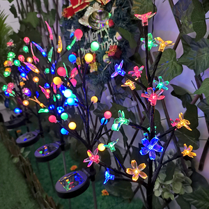 太阳能树枝樱花灯庭院草坪灯LED彩灯地插花园公园道路景观装饰