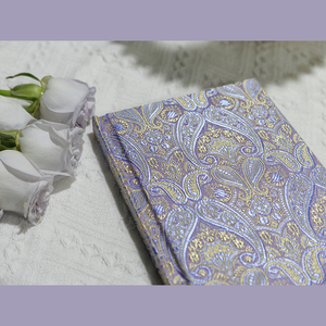 躲在耳里|木槿硬面本|绸缎布面日记本国风古风中式笔记本温柔紫A5