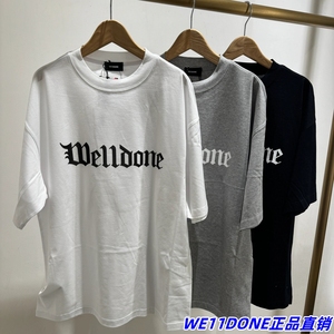 【官网正品】WE11DONE中性男女同款24早春新品哥特风logo标志T恤