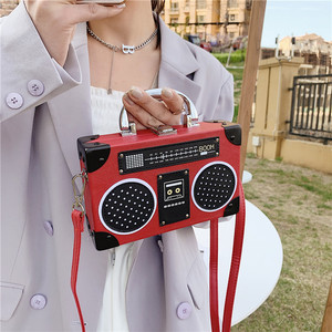 包包2024新款潮斜挎小方包个性收音机小箱子包单肩包录音机盒子包