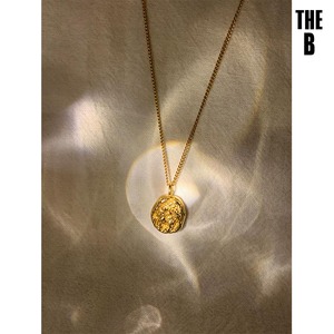 【THE B】锡纸浮雕项链 - 复古亮面金币硬币优质百搭锁骨链毛衣链