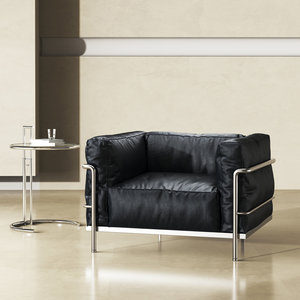 LC3单人沙发柯布西耶Cassina真皮单椅中古风设计师现代极简客厅