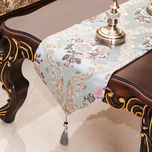 刺绣茶席桌旗欧式新中式红木餐垫美式北欧餐厅客厅电视柜茶几桌布