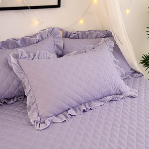纯色紫色双人长枕水洗棉加厚床上单件夹棉枕套一对装枕头套枕芯套