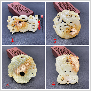 古风战汉袍子玉佩腰佩颈饰项坠挂饰仿古龙玉佩兽面纹玉吊坠西汉玉