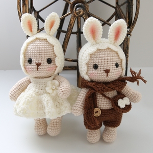 兔宝宝幼儿园陪伴礼物毛线diy手工编织玩偶材料包成品定制可换装
