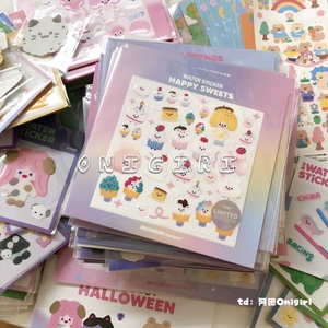 【现货】韩国rico贴纸 可爱小女孩贴纸 联名贴纸 水晶贴 手帐咕卡