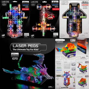 LASER PEGS雷射派3D立体幻彩色发光效小颗粒拼插电子积木儿童玩具
