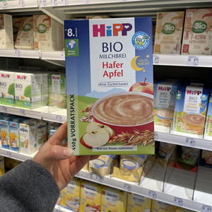 德国喜宝辅食 hipp有机无糖苹果燕麦牛奶晚安米粉 8个月以上 450g