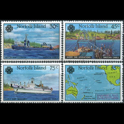 诺福克群岛1983年通讯年-电缆船,地图4全(斯科特美元2.7)(XR518)