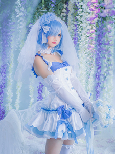 初兽猫现货拉姆蕾姆婚纱花嫁婚纱cosplay服装女cospl