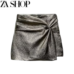 ZA 冬季新款女装结饰性感A字半身裙高腰阔腿休闲短款裙裤1165233