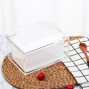 亚克力透明滑盖纸巾盒客厅家用手抽餐纸盒手纸盒餐巾盒面纸盒定制