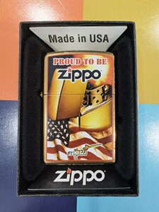 专卖正品ZIPPO打火机男防风美国国旗MAZZI手绘以我为荣24746绝版