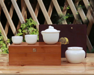 芳香满园双瓷罐竹艺红茶岩茶西湖龙井绿茶普洱包装盒礼品盒空茶盒
