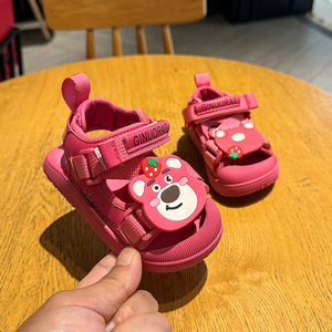 1-3岁婴儿学步鞋草莓熊软底女宝宝鞋女童鞋子一周岁透气凉鞋