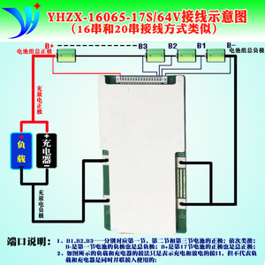16串17串20串锂电池保护板48V60V72V60A70A用于三元磷酸铁电动车