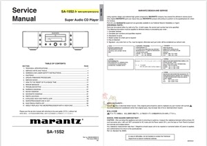 马兰士音响发烧CD功放机MARANTZ SA15S2原厂维修手册图纸资料全集