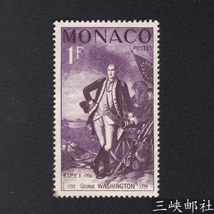 摩纳哥1956年邮票 纽约国际邮展.乔治.华盛顿 1枚新 无背胶201