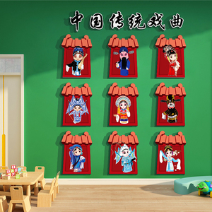 幼儿园墙面装饰走廊过道环创主题墙成品神器中国传统文化京剧戏曲