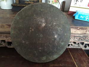 清代 徽州民俗用品 /民间乐器-大铜锣 （直径36.3cm）包老保真