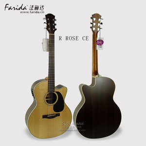 正品法丽达Farida D-ROSE R-ROSE 单板民谣木吉他40/41寸缺角电箱