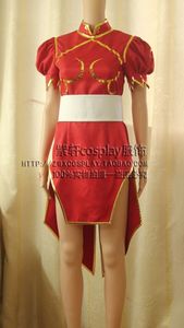 特价cosplay女装街头霸王春丽日本cos动漫旗袍可爱风红色来图定制