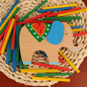 木质幼儿园彩棒平衡木儿童手眼协调训练大象平衡玩具益智亲子游戏