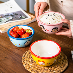 哆啦A梦家用2023新款蓝胖子卡通碗吃饭碗陶瓷儿童早餐碗釉下彩碗