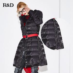 R&D索典RD品牌女装专柜正品17冬新品时尚带帽加厚