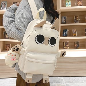 日本ins卡通猫咪双肩包女初中生高中学生书包大容量可爱少女背包