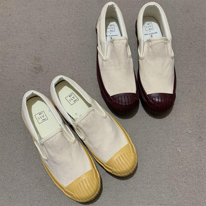 日本单冈山帆布鞋久留米工装户外风格日系外贸出口尾单一脚蹬鞋