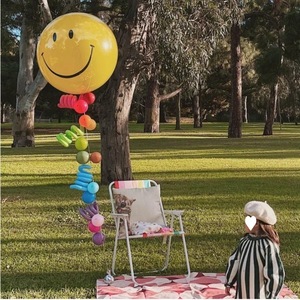 野餐拍照道具小帐篷气球串ins气球周岁手提道具草地布置装饰拍摄