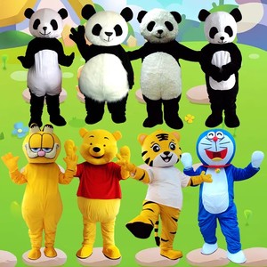 加菲猫维尼熊卡通人偶服装熊猫行走头套动漫玩偶道具演出服公仔