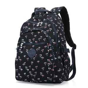 背包女中学生书包时尚潮流韩版旅行防水布轻便双肩包男14寸电脑包