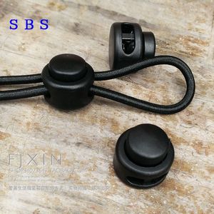 SBS黑色双孔绳扣 塑料带扣 绳子收缩扣 手工DIY制作辅料 0.5/个