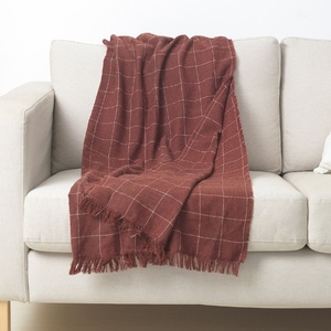 包邮IKEA宜家代购沃克洛格休闲毯红褐沙发盖桌布空调毯家庭办公室