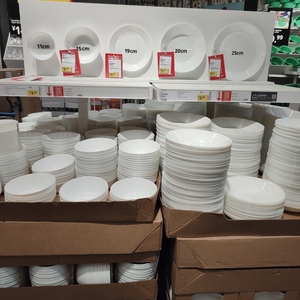 IKEA宜家代购奥夫塔深盘白色餐具碟子碗小碗餐具套装北欧钢化玻璃