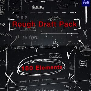 180个独特的设计草稿教育视频数学公式演示动画元素ae模板