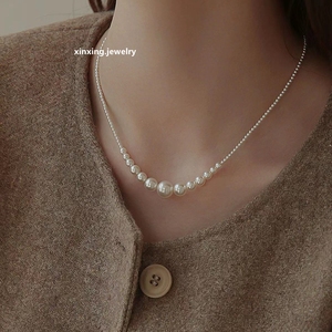 新品推荐施华洛高光组合珍珠项链 锁骨链 轻奢高级感女士短款项链