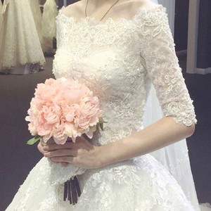 苏州婚纱礼服2024新款气质韩版新娘结婚一字肩森系修身显瘦齐地