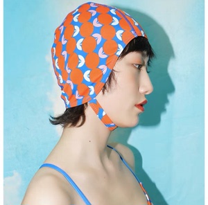 泳帽女款长发加大不勒头专用印花护耳成人时尚可爱大码布料帽子