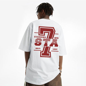 STA SR XRMD数字7字母短袖T恤男宽松纯棉夏季重磅潮牌半袖打底衫