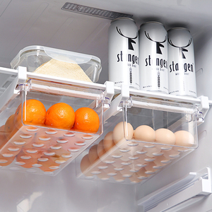 居家家冰箱抽屉式鸡蛋收纳盒内部专用悬挂式塑料置物盒冷冻储存盒