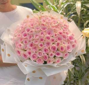 有间花店哈尔滨同城鲜花速递99枝洛神桃色玫瑰求婚告白生日祝福