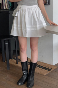 日韩系甜美少女韩国代购女装2024夏青春俏皮白色纯棉A字裙超短裙